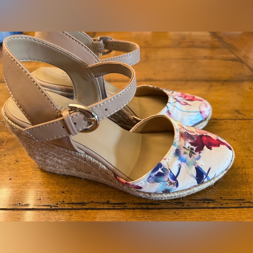 Naturalizer Espadrille Jute Wedge Summer Dress heels size 7M EUR 37 Cute Comfy